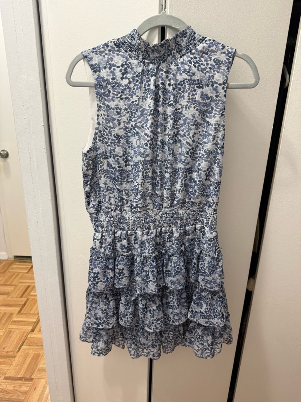 1. State Blue Floral Sleeveless Ruffle Dress